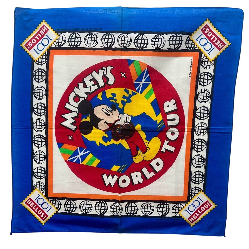 Vintage Disney bandanna‎ - Mickey World Tour 🗺